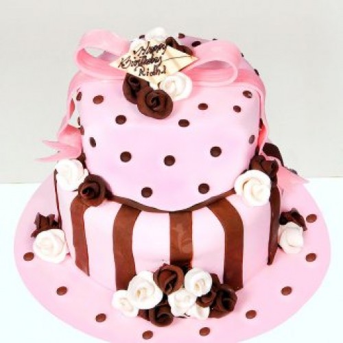 2 Tier Birthday Fondant Cake